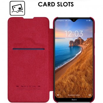Odinis dėklas Nillkin qin serijos - raudonas (REDMI 8)